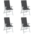 Hochlehner-Auflagen 4 Stk. Melange Anthrazit 120x50x4 cm Stoff