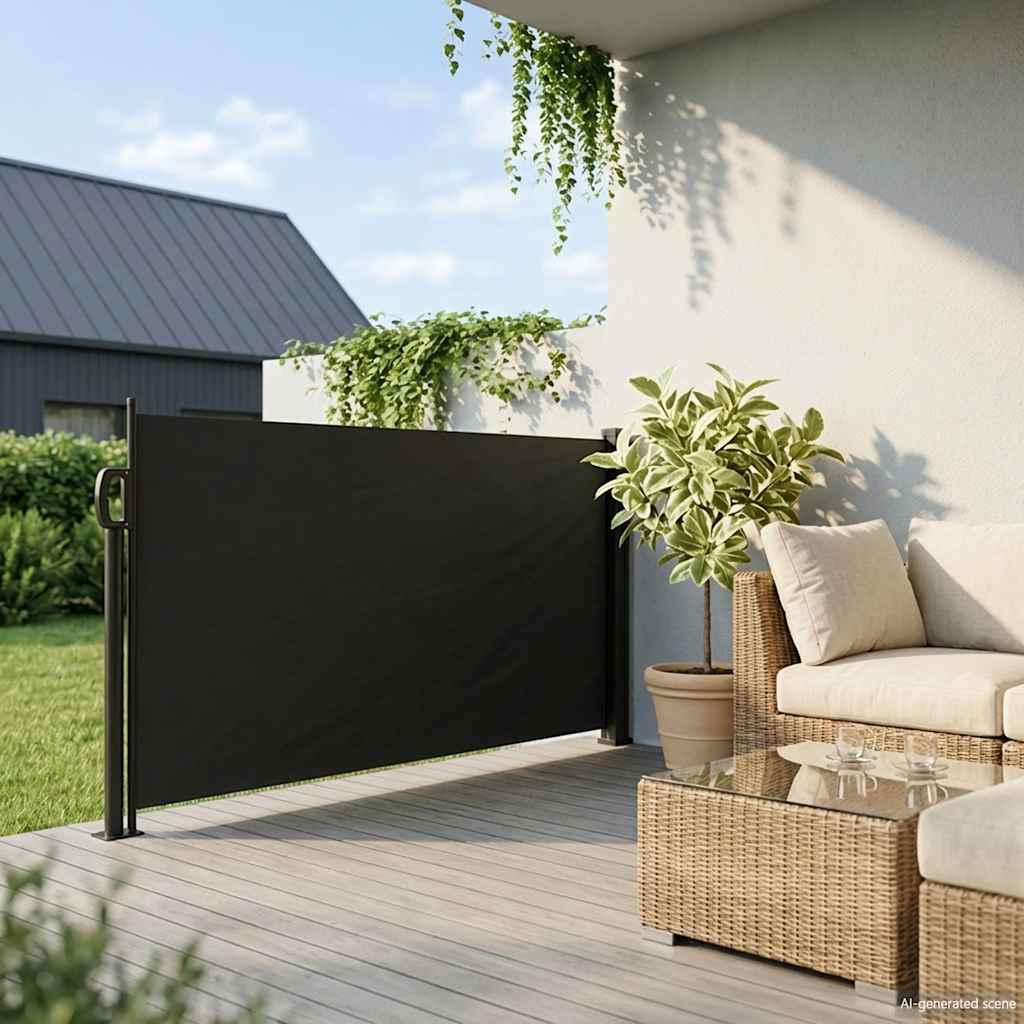 Seitenmarkise Ausziehbar Schwarz 100x500 cm – Bild 3
