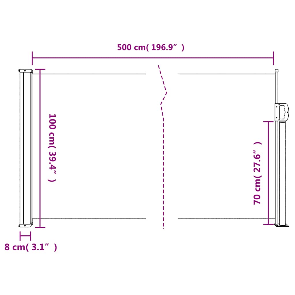 Seitenmarkise Ausziehbar Schwarz 100x500 cm – Bild 11