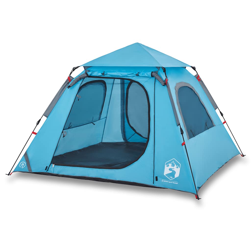 Kuppel-Campingzelt 4 Personen Blau Quick Release – Bild 2
