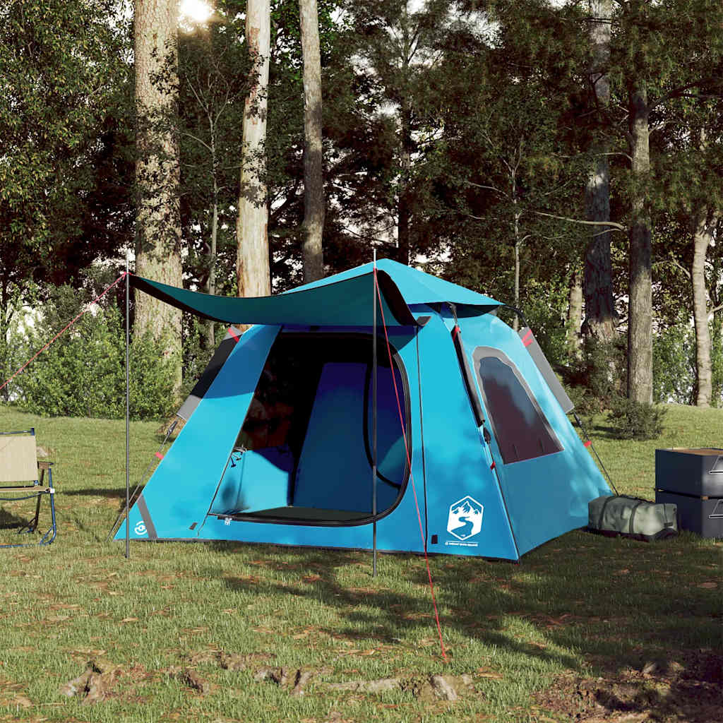 Kuppel-Campingzelt 4 Personen Blau Quick Release – Bild 3