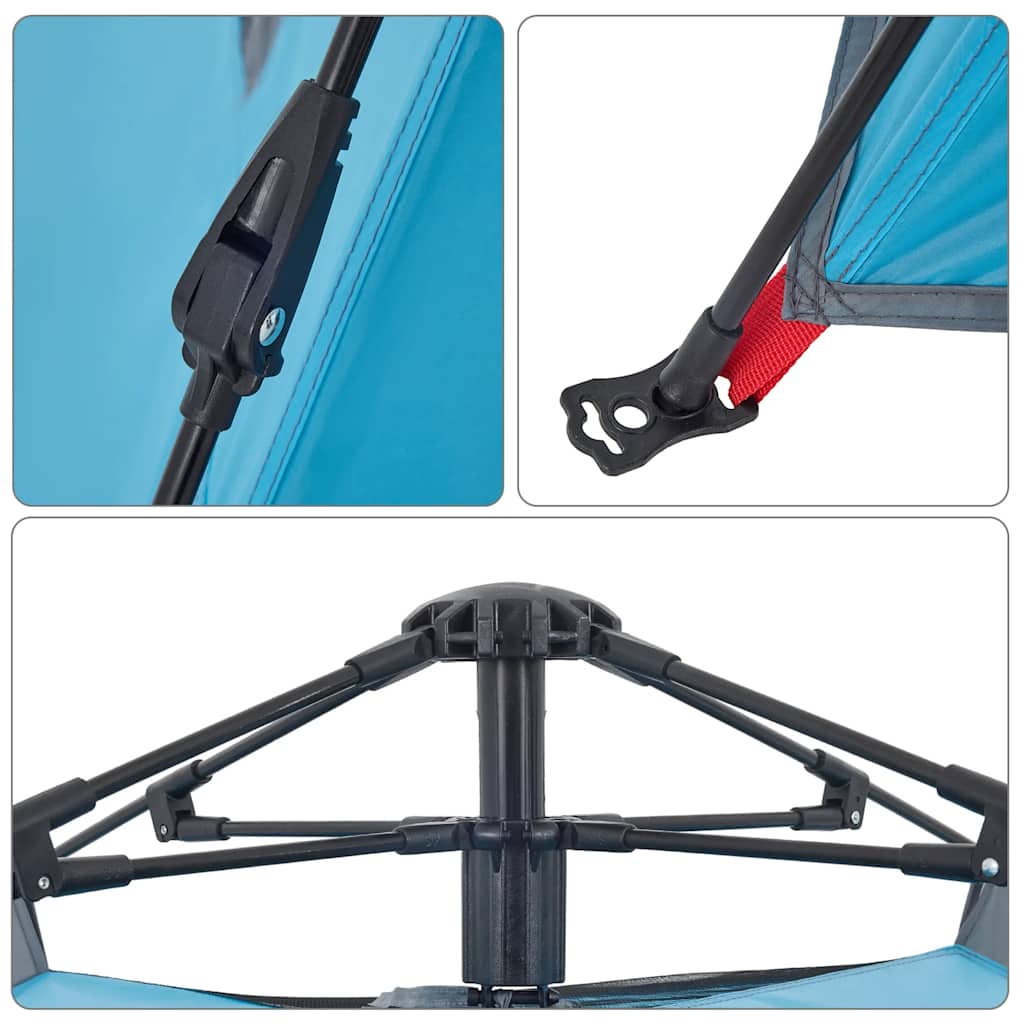 Kuppel-Campingzelt 4 Personen Blau Quick Release – Bild 12
