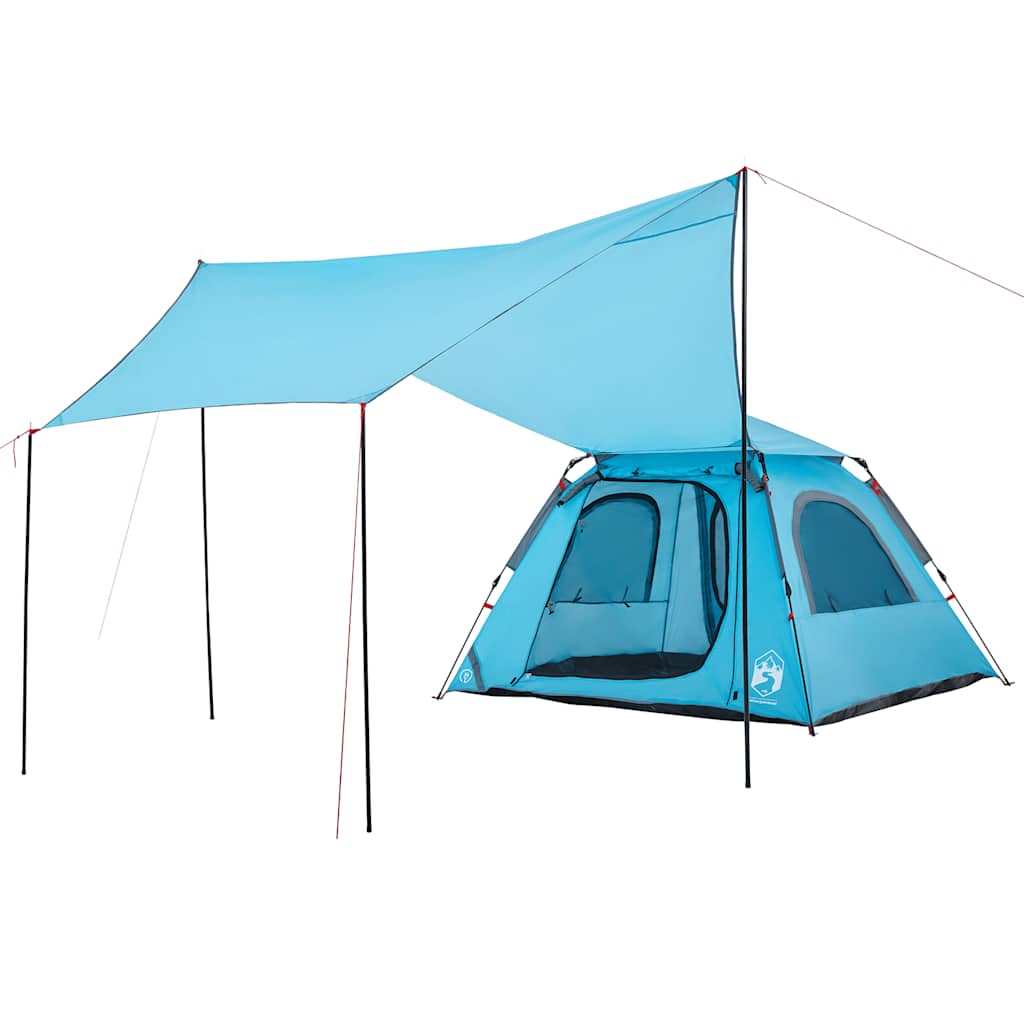 Kuppel-Campingzelt 4 Personen Blau Quick Release – Bild 9