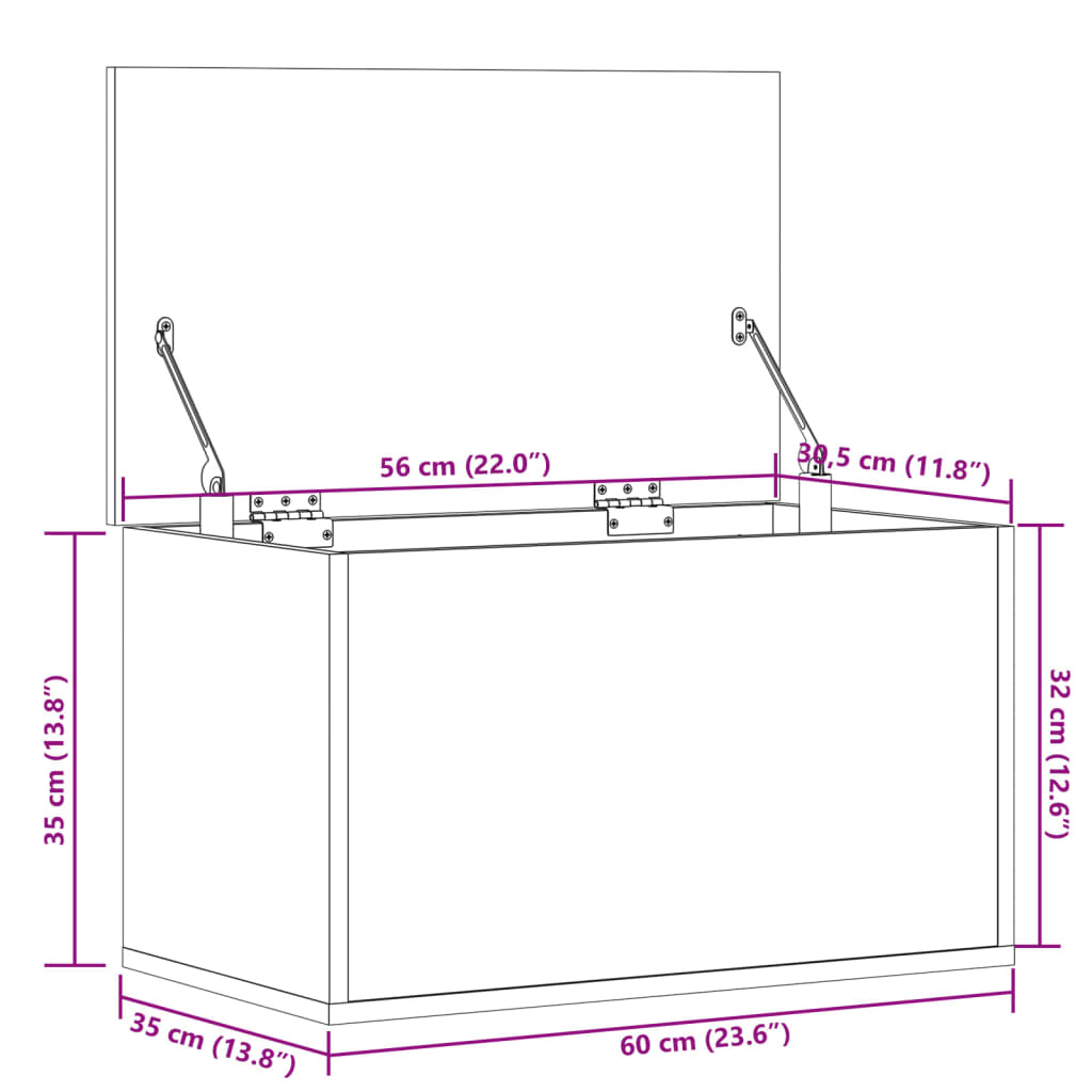 Truhe Betongrau 60x35x35 cm Holzwerkstoff – Bild 11