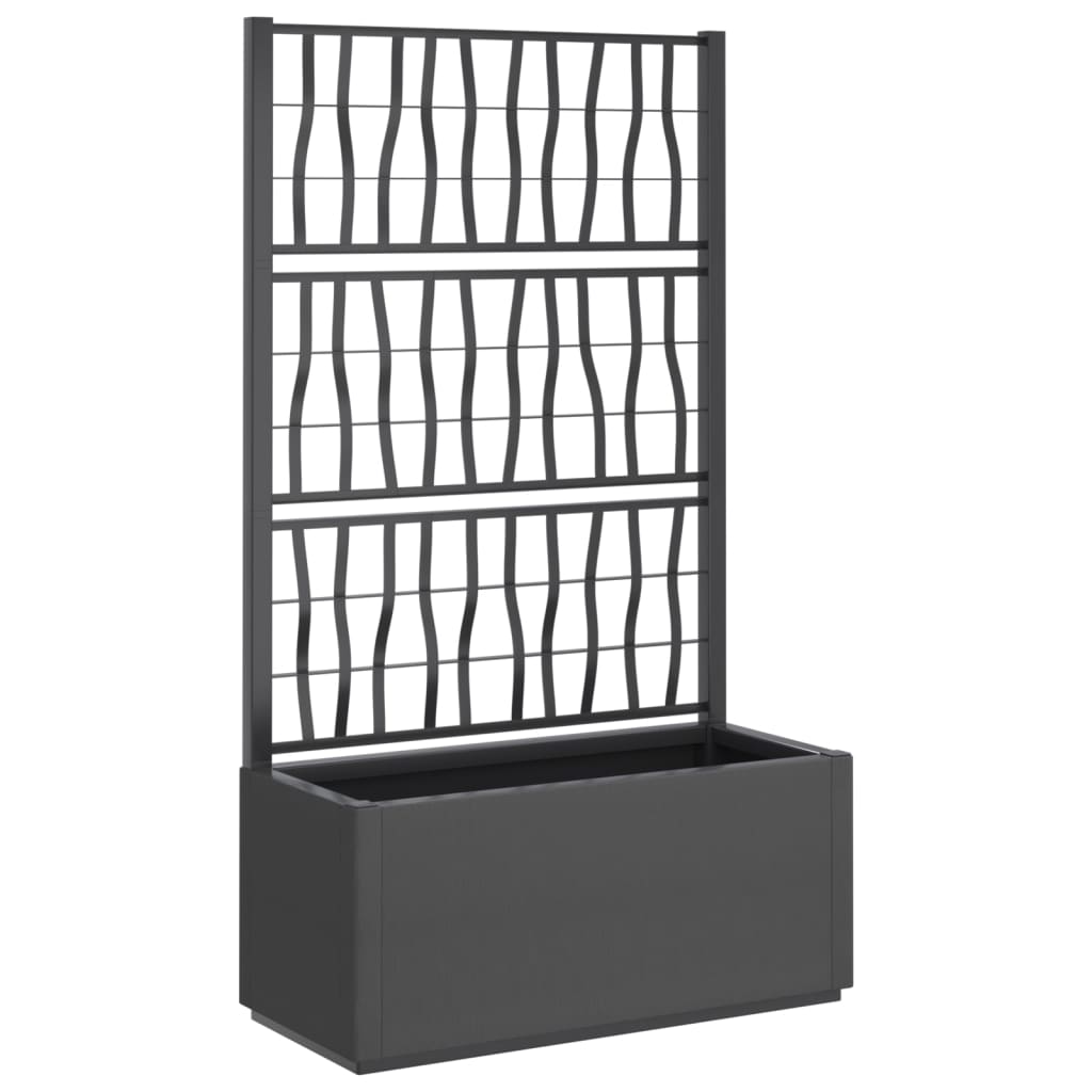 Pflanzkübel mit Rankgitter Dunkelgrau 80x36x140 cm PP – Bild 2