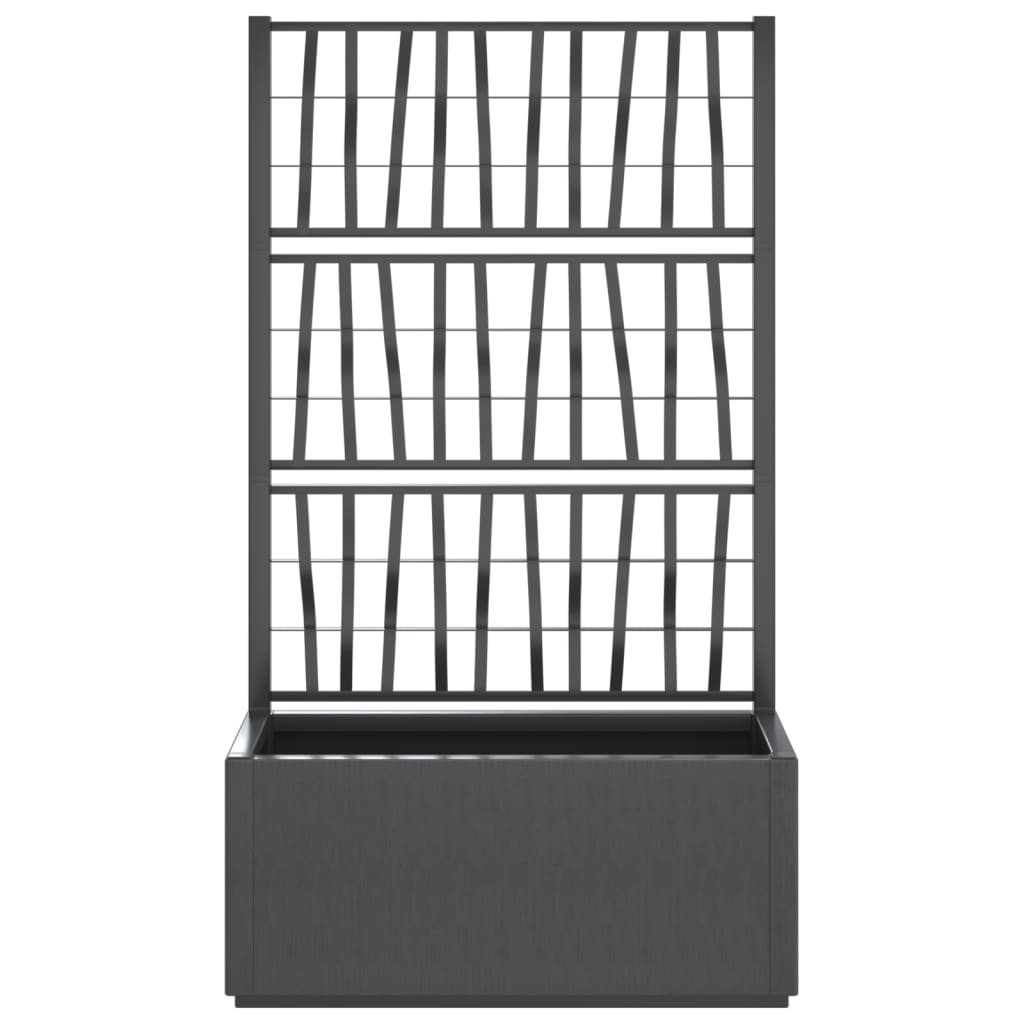 Pflanzkübel mit Rankgitter Dunkelgrau 80x36x140 cm PP – Bild 3