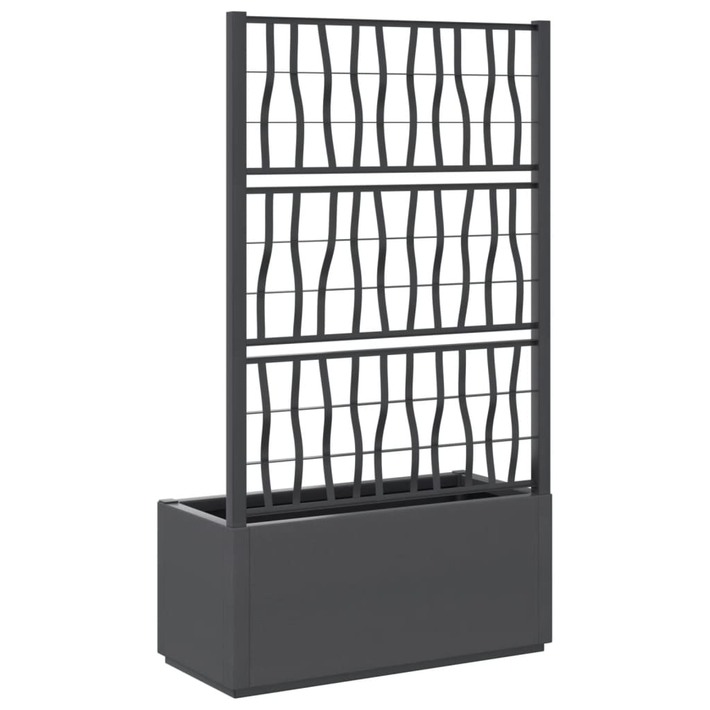 Pflanzkübel mit Rankgitter Dunkelgrau 80x36x140 cm PP – Bild 5