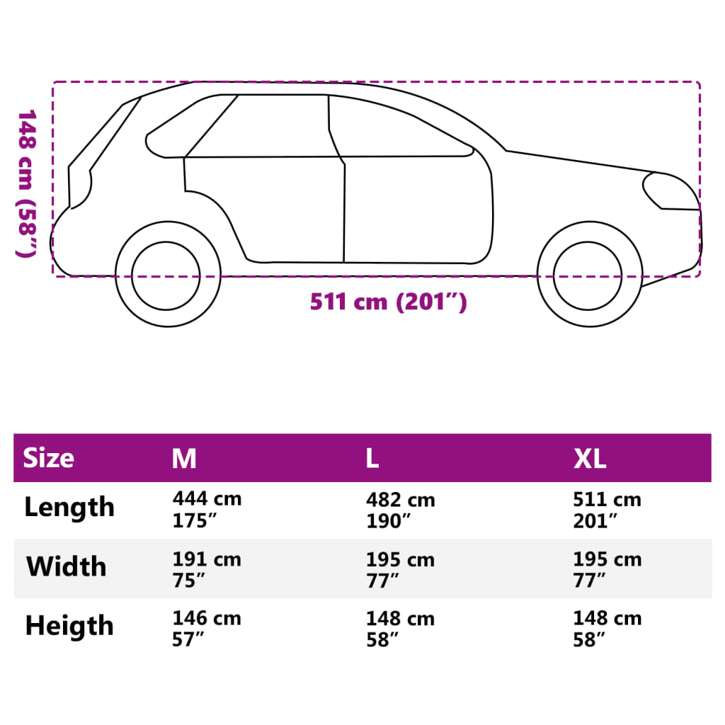 Autoabdeckung für SUV Hagelschutz Voll XL Grau & Silbern – Bild 11