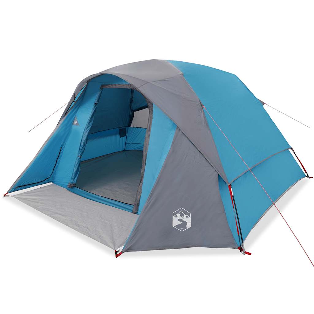 Campingzelt 4 Personen Blau Wasserdicht – Bild 2