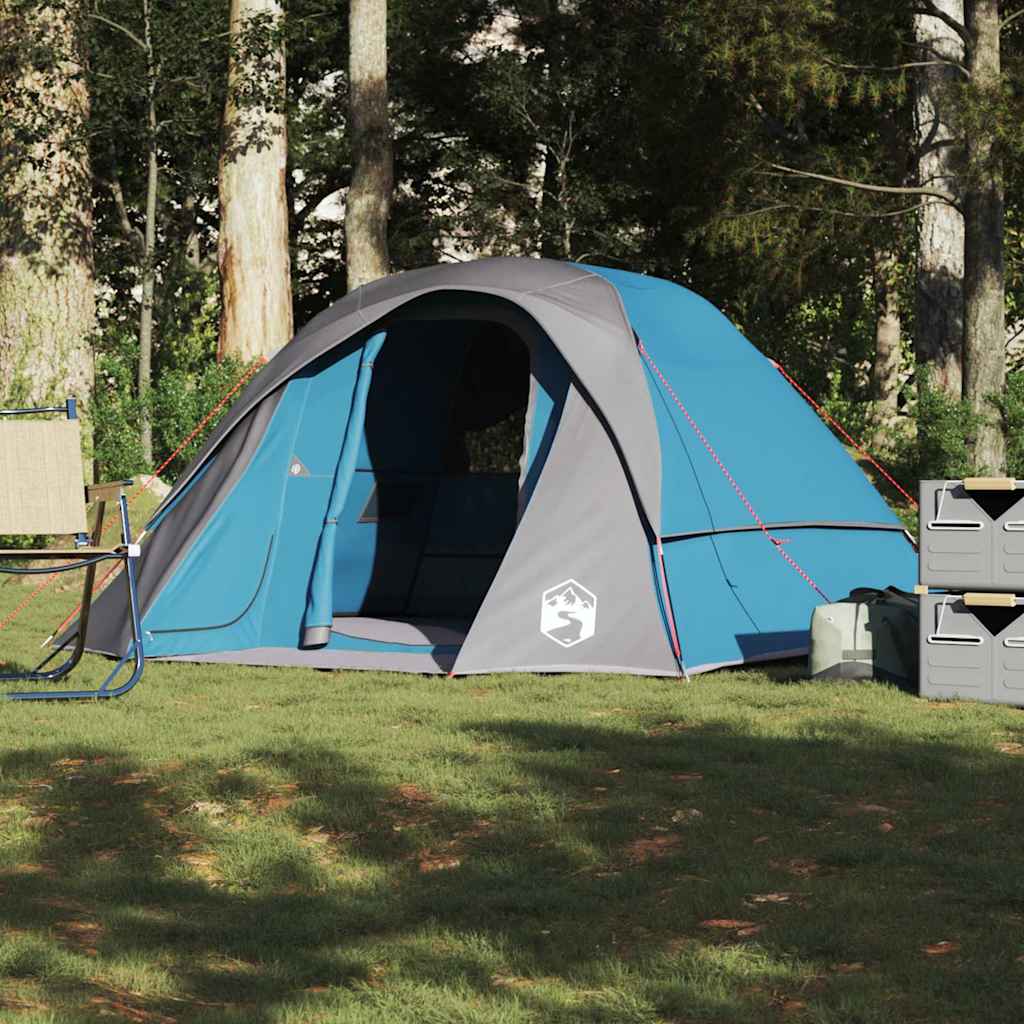 Campingzelt 4 Personen Blau Wasserdicht – Bild 4