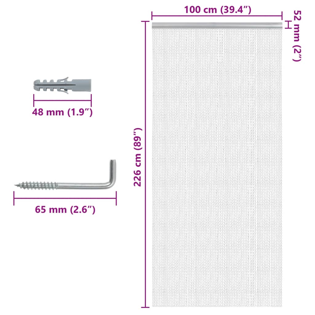 Türvorhang aus Ketten 100x226 cm Aluminium – Bild 5