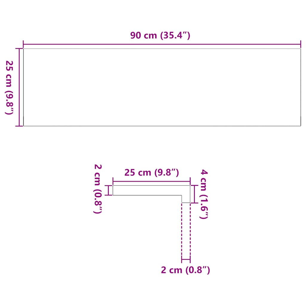 Treppenstufen 2 Stk. Braun-Schwarz 90x25x2 cm Massivholz Eiche – Bild 11