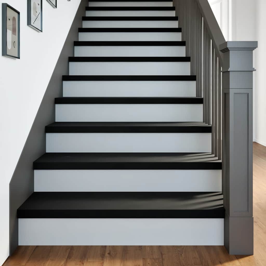 Treppenstufen 2 Stk. Braun-Schwarz 90x25x2 cm Massivholz Eiche