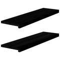 Fensterbänke 2 Stk. Braun-Schwarz 90x25x2 cm Massivholz Eiche