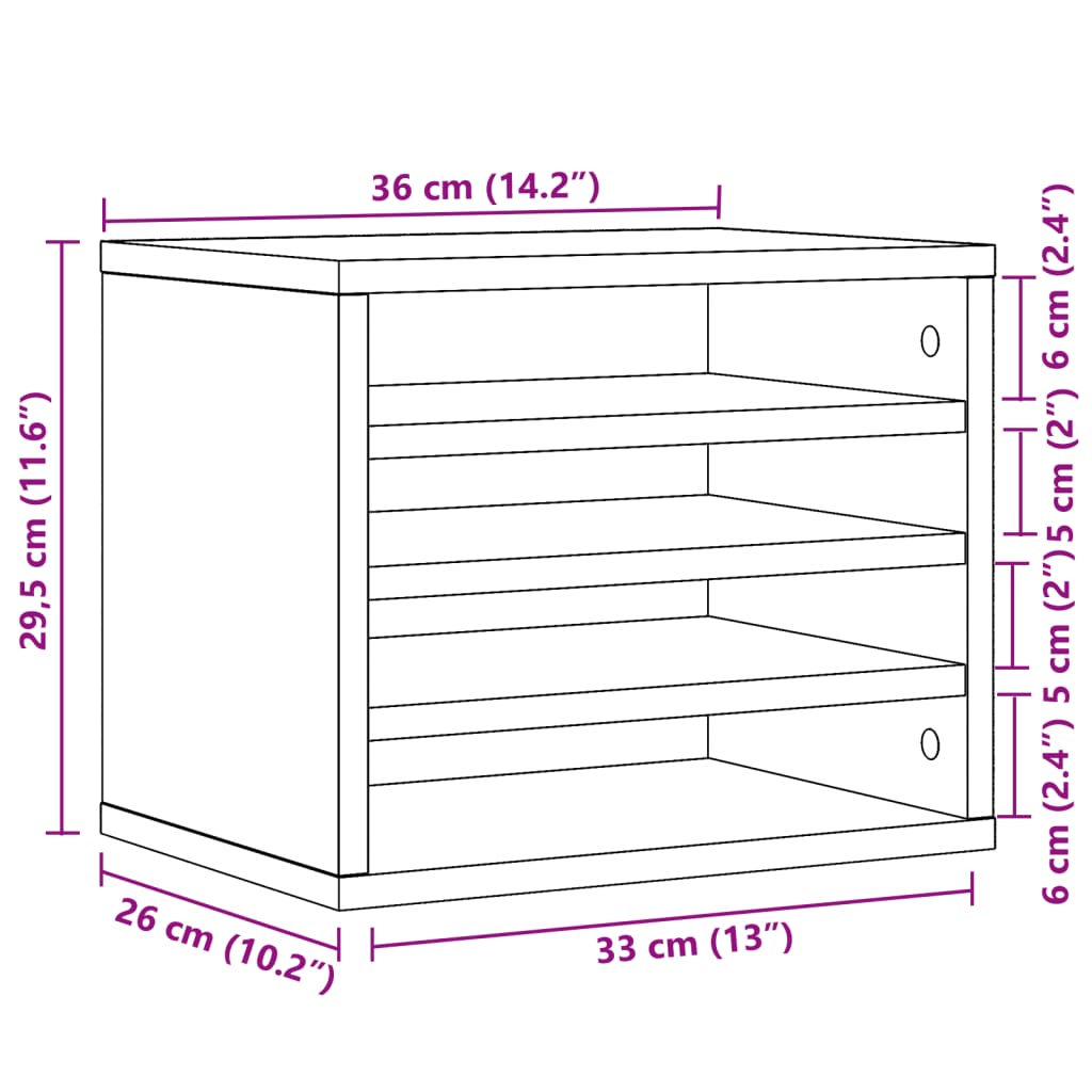 Schreibtisch-Organizer Betongrau 36x26x29,5 cm Holzwerkstoff – Bild 9