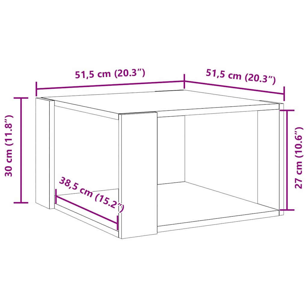 Couchtisch Betongrau 51,5x51,5x30 cm Holzwerkstoff – Bild 9
