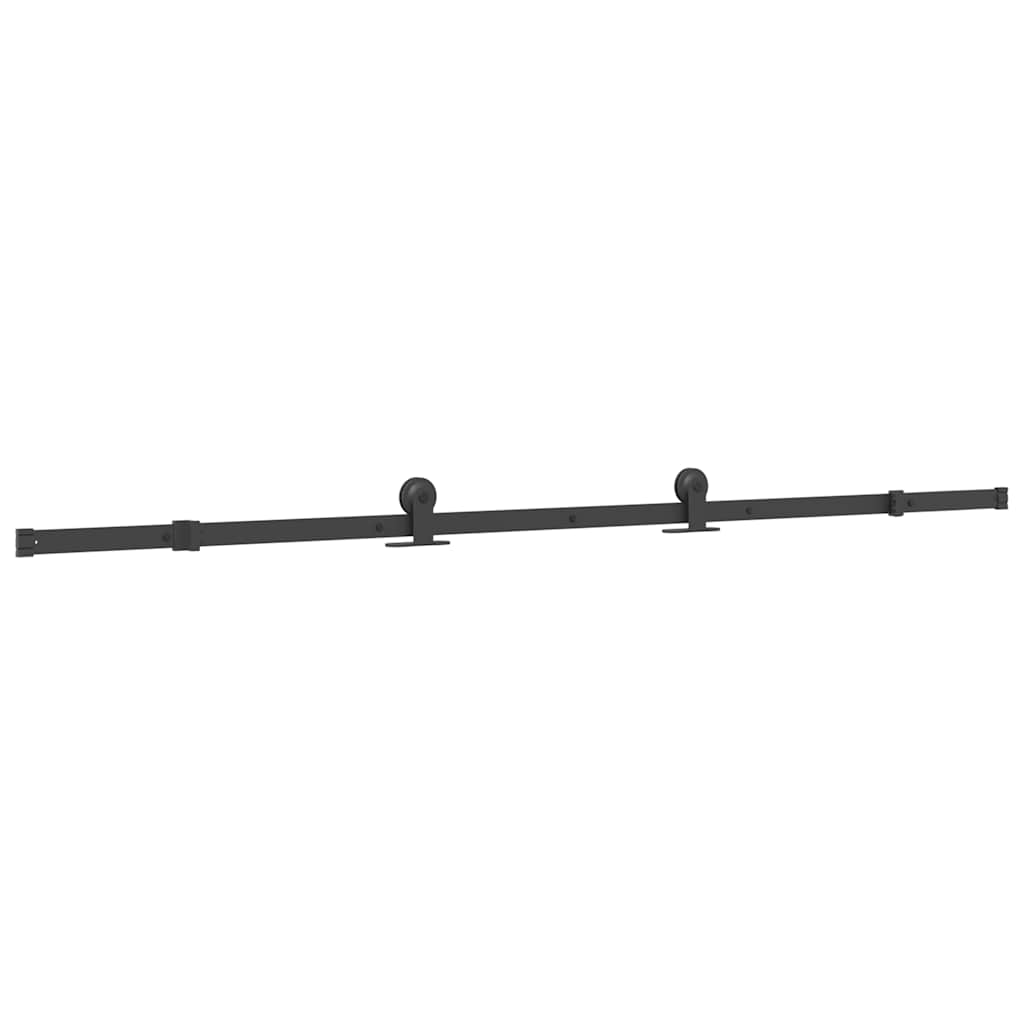 Schiebetürbeschlag-Set 213,5 cm Stahl Schwarz – Bild 2