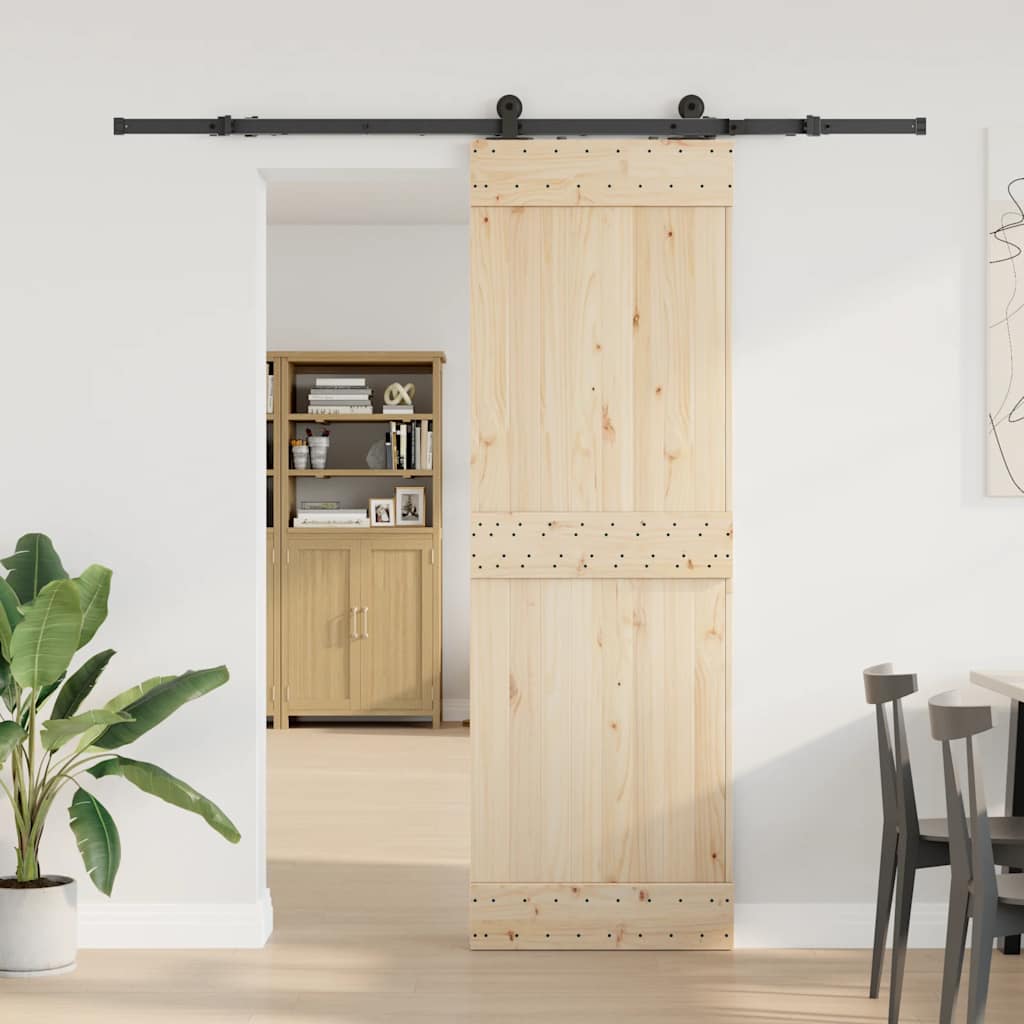 Schiebetürbeschlag-Set 213,5 cm Stahl Schwarz – Bild 3