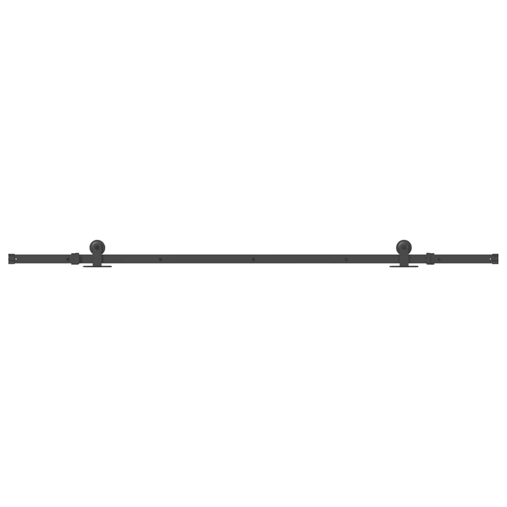 Schiebetürbeschlag-Set 213,5 cm Stahl Schwarz – Bild 4