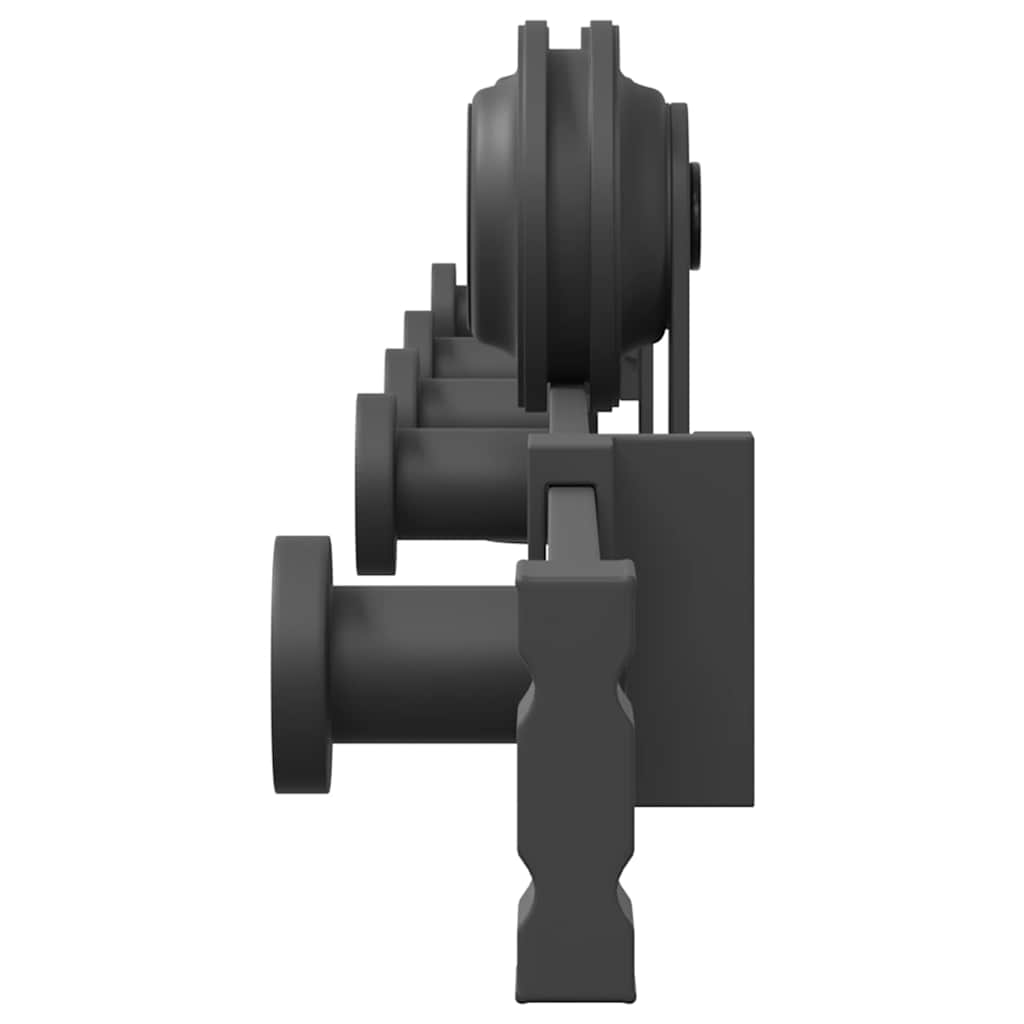 Schiebetürbeschlag-Set 213,5 cm Stahl Schwarz – Bild 6