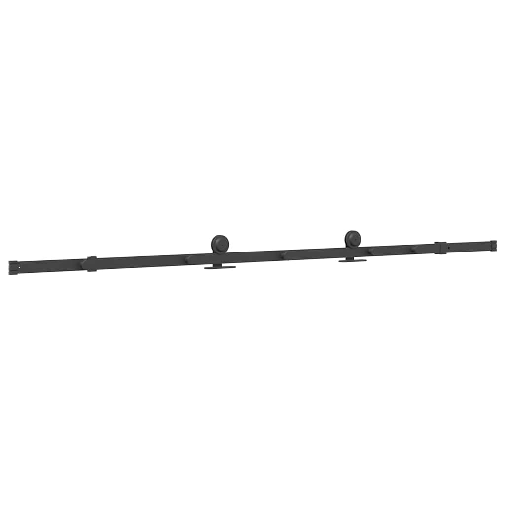Schiebetürbeschlag-Set 213,5 cm Stahl Schwarz – Bild 7