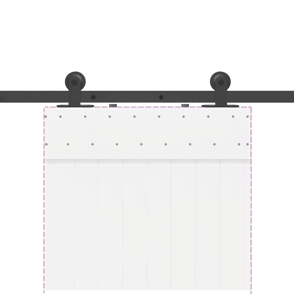 Schiebetürbeschlag-Set 213,5 cm Stahl Schwarz – Bild 8