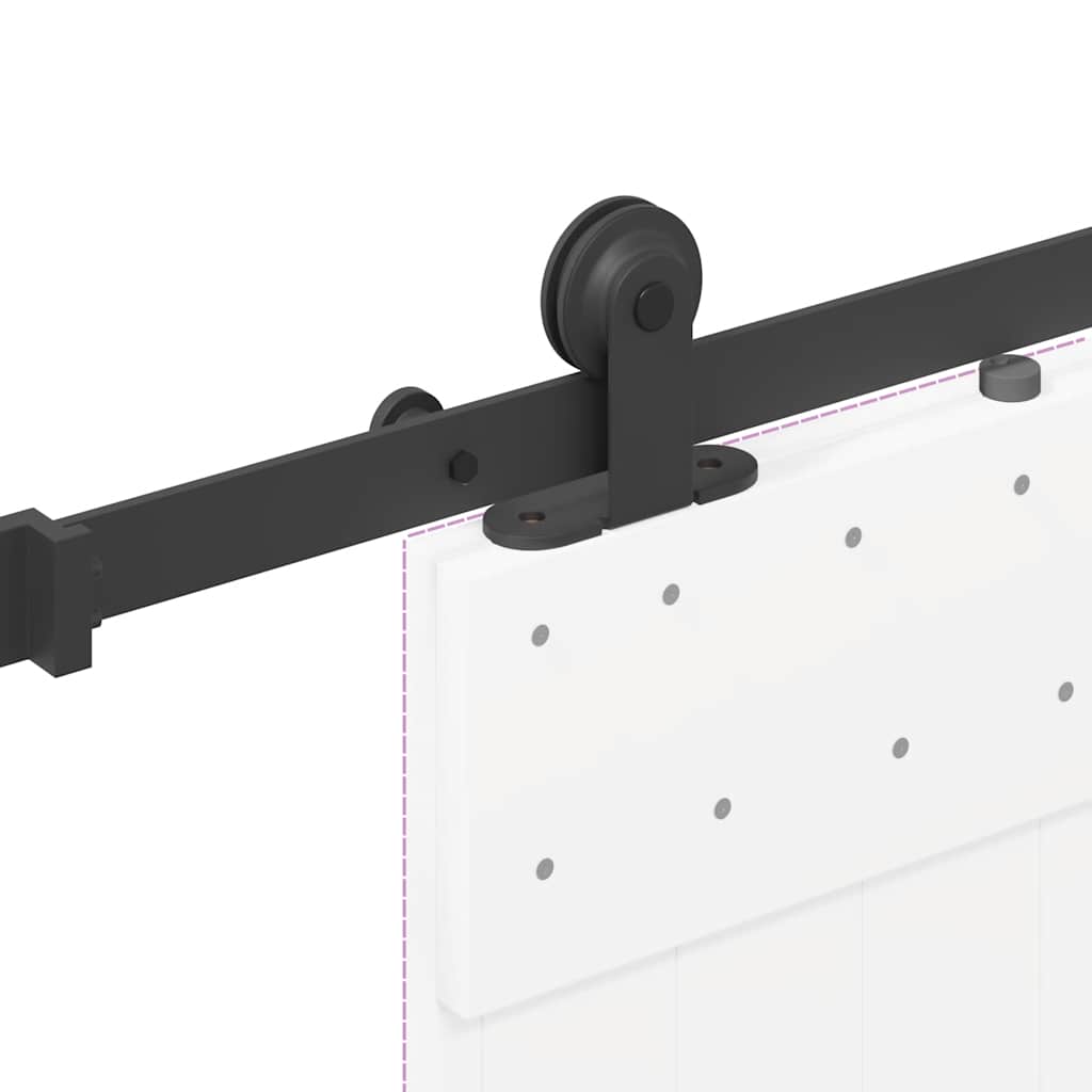 Schiebetürbeschlag-Set 213,5 cm Stahl Schwarz – Bild 9