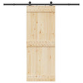 Schiebetürbeschlag-Set 213,5 cm Stahl Schwarz