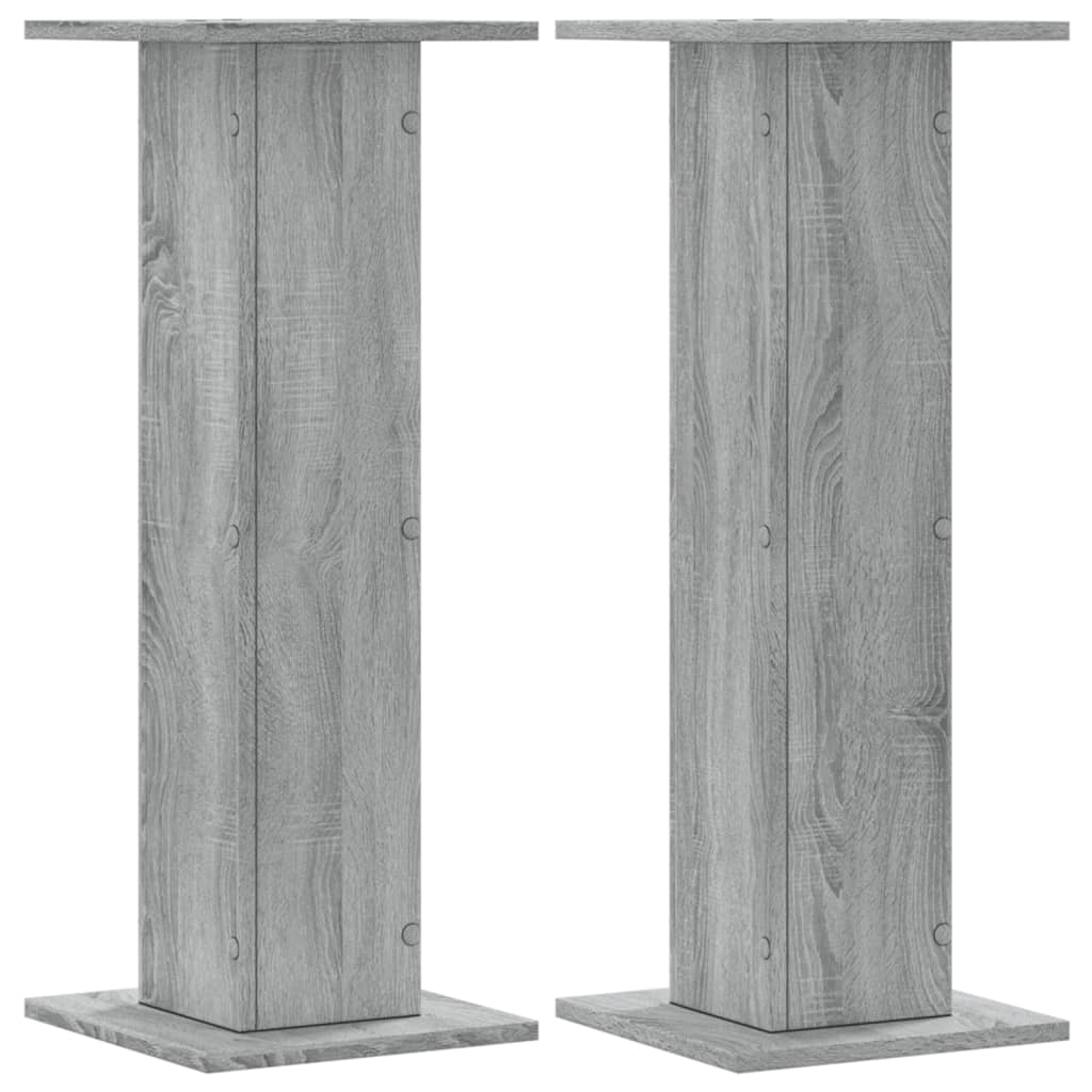 Lautsprecherständer 2 Stk. Grau Sonoma 30x30x80cm Holzwerkstoff – Bild 2