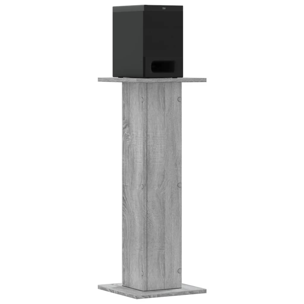 Lautsprecherständer 2 Stk. Grau Sonoma 30x30x80cm Holzwerkstoff – Bild 7