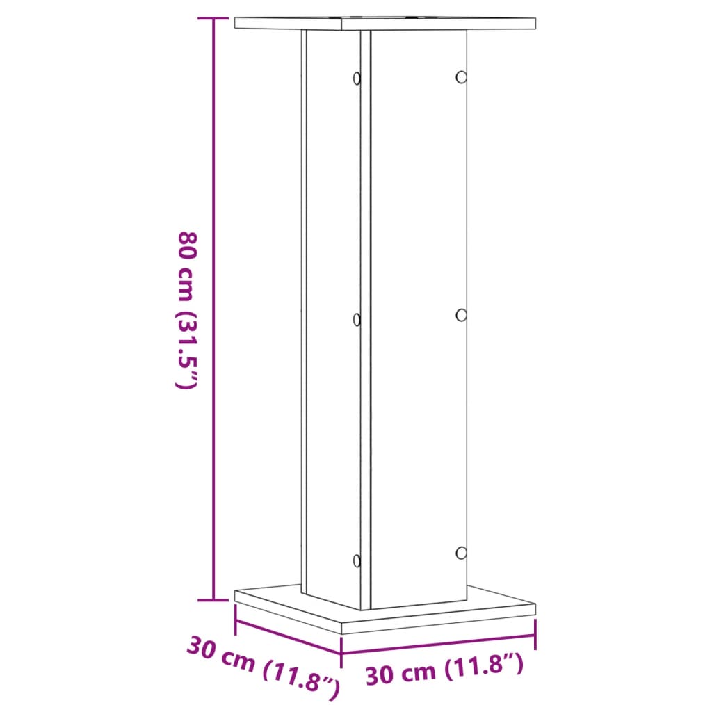 Lautsprecherständer 2 Stk. Grau Sonoma 30x30x80cm Holzwerkstoff – Bild 10