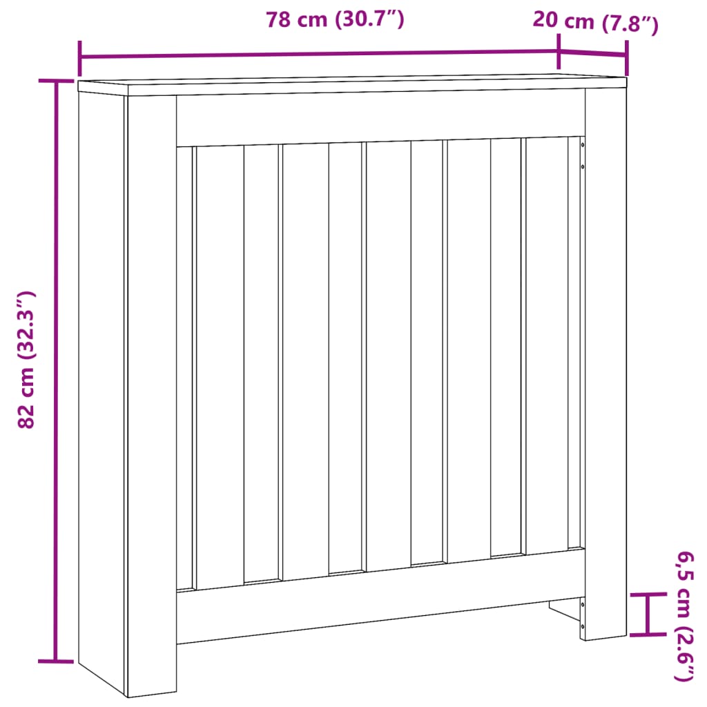 Heizkörperverkleidung Altholz-Optik 78x20x82 cm Holzwerkstoff – Bild 8