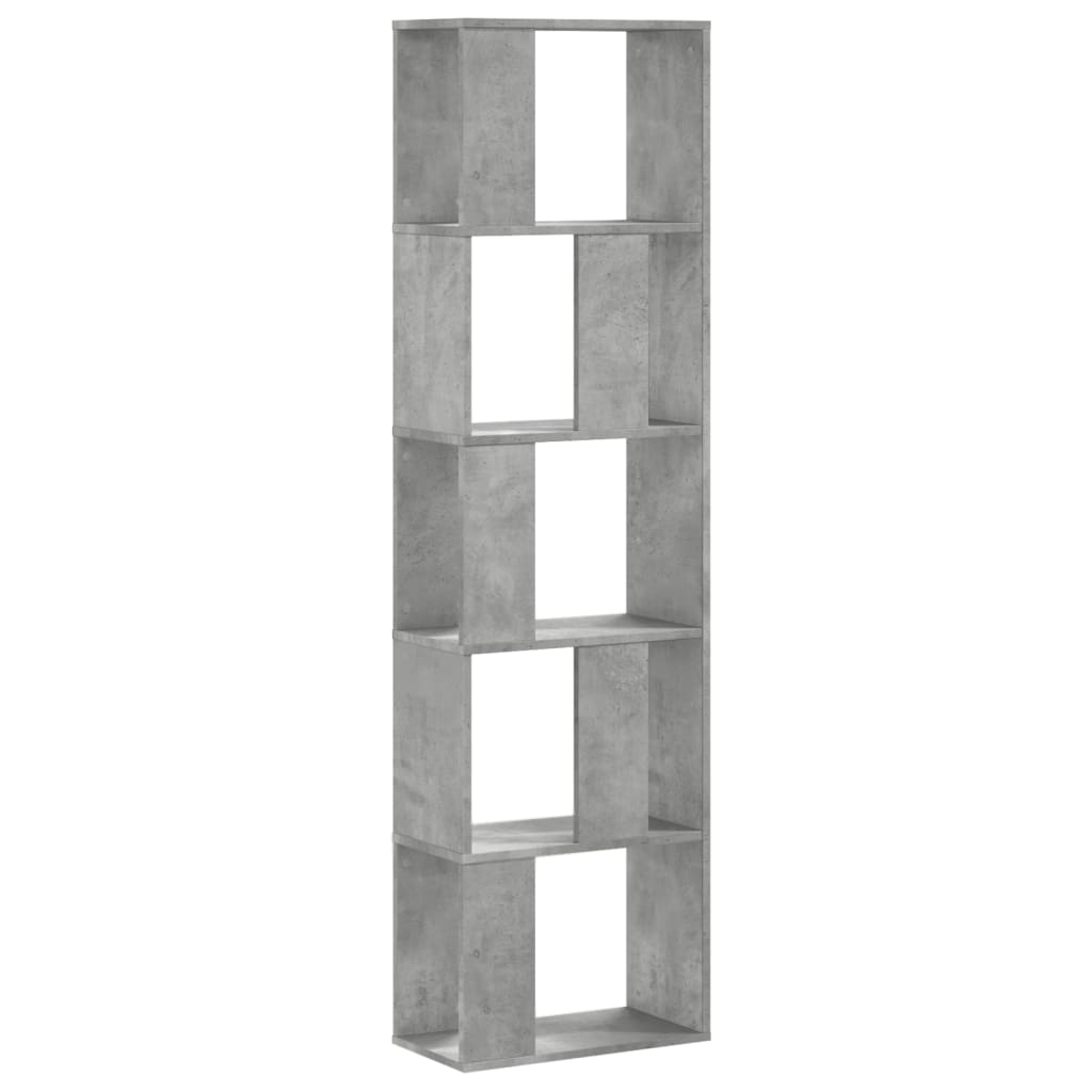 Bücherregal 5 Böden Betongrau 45x23,5x162,5 cm Holzwerkstoff – Bild 2