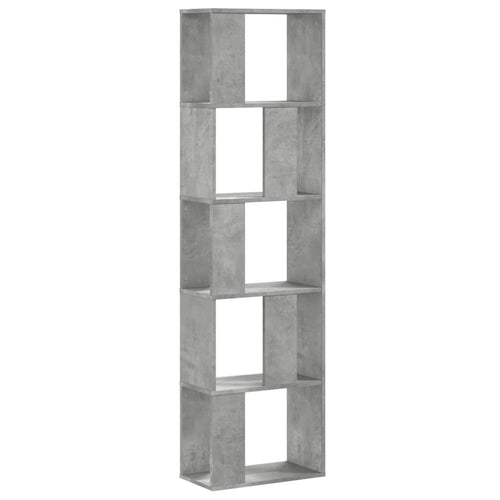 Bücherregal 5 Böden Betongrau 45x23,5x162,5 cm Holzwerkstoff – Bild 2