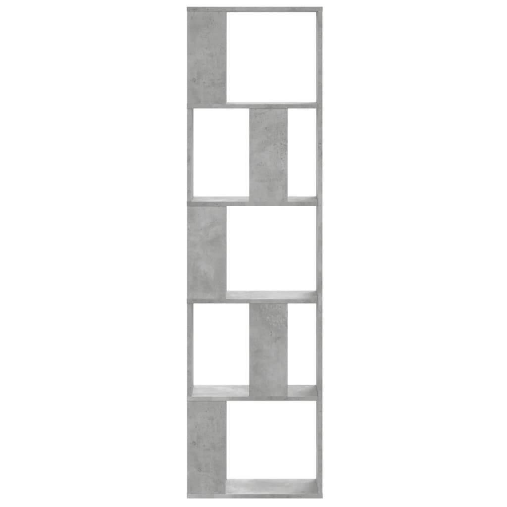Bücherregal 5 Böden Betongrau 45x23,5x162,5 cm Holzwerkstoff – Bild 3