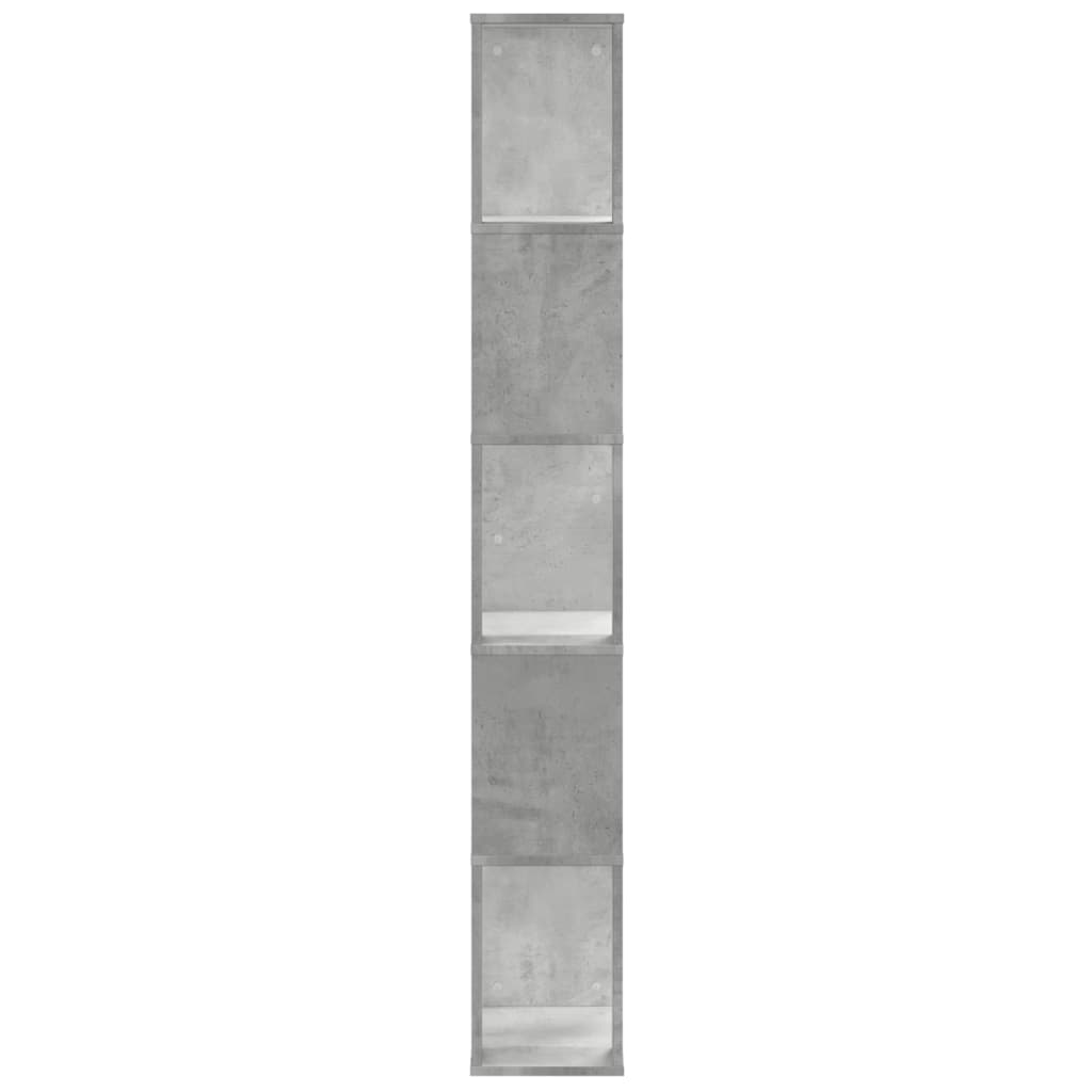 Bücherregal 5 Böden Betongrau 45x23,5x162,5 cm Holzwerkstoff – Bild 5