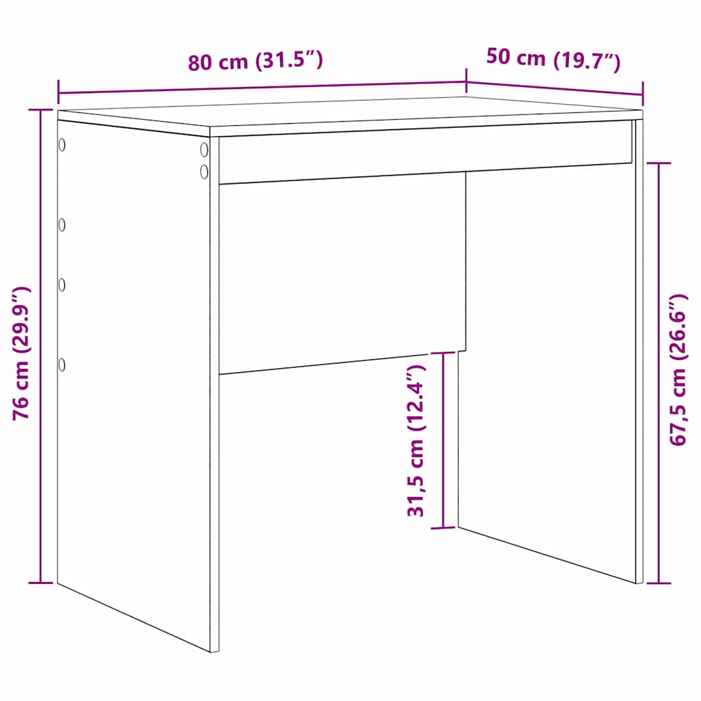 Schreibtisch Sonoma-Eiche 80 x 50 x 76 cm – Bild 10