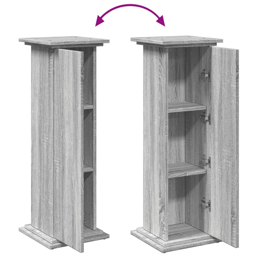 Postament mit Stauraum Grau Sonoma 31x30x90 cm Holzwerkstoff – Bild 9