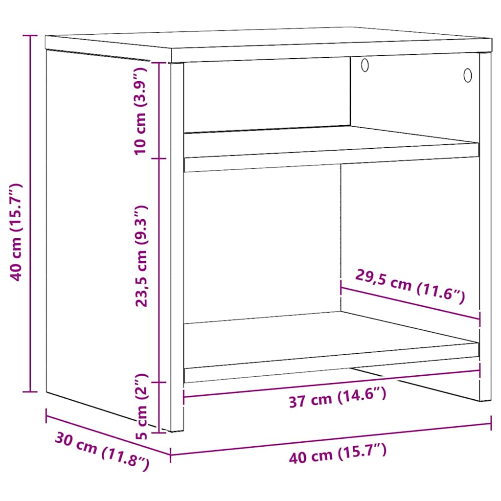 Nachttisch Artisan-Eiche 40x30x40 cm Holzwerkstoff – Bild 10
