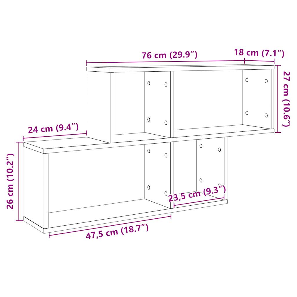 Wandregal Altholz-Optik 100x18x53 cm Holzwerkstoff – Bild 9