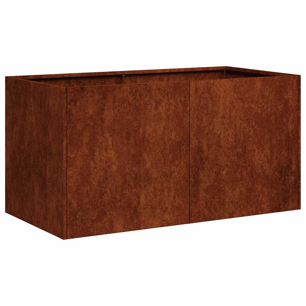 Pflanzkübel Rostig 80x40x40 cm Wetterfester Stahl – Bild 2