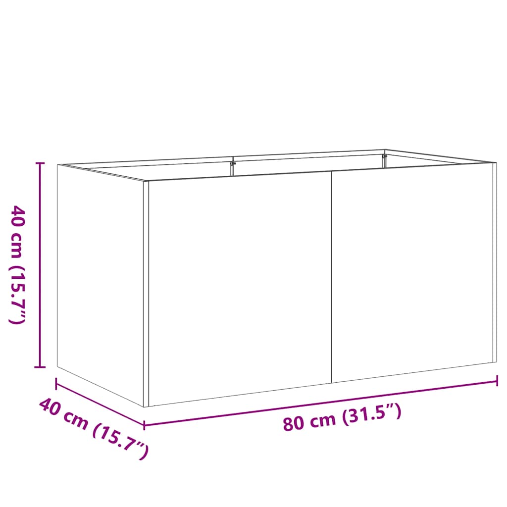 Pflanzkübel Rostig 80x40x40 cm Wetterfester Stahl – Bild 11