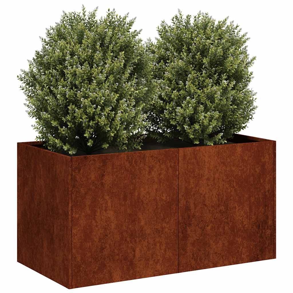 Pflanzkübel Rostig 80x40x40 cm Wetterfester Stahl