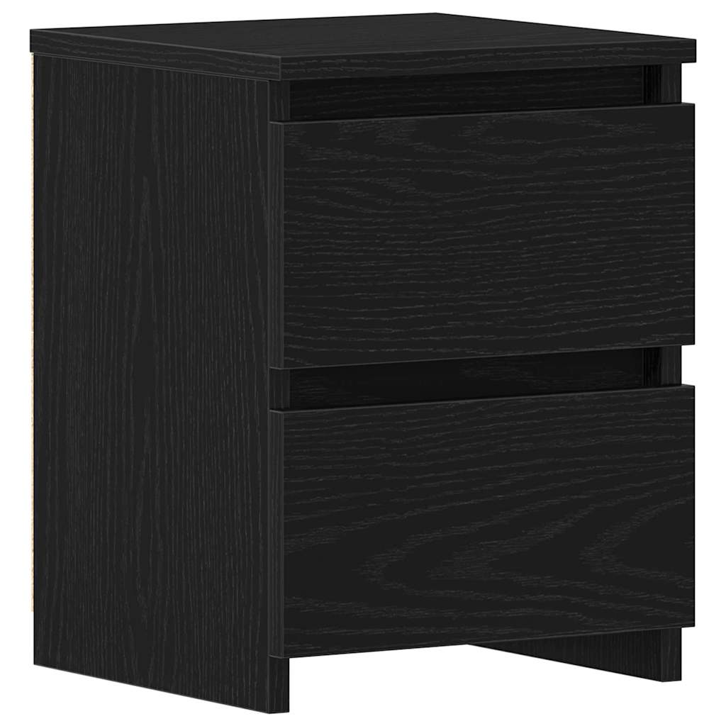 Nachttisch Schwarz Eichen-Optik 30 x 30 x 40 cm Holzwerkstoff – Bild 2
