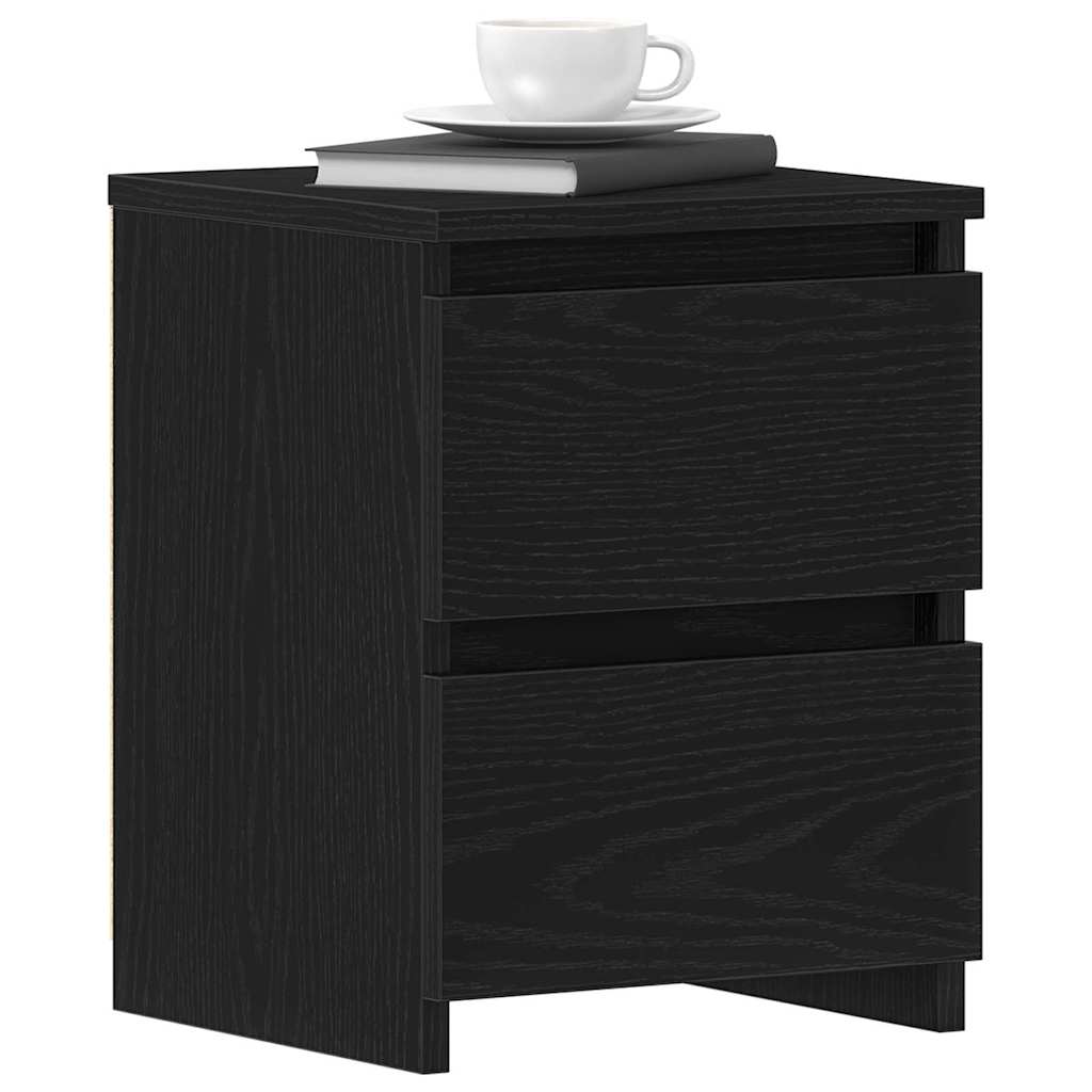 Nachttisch Schwarz Eichen-Optik 30 x 30 x 40 cm Holzwerkstoff – Bild 3