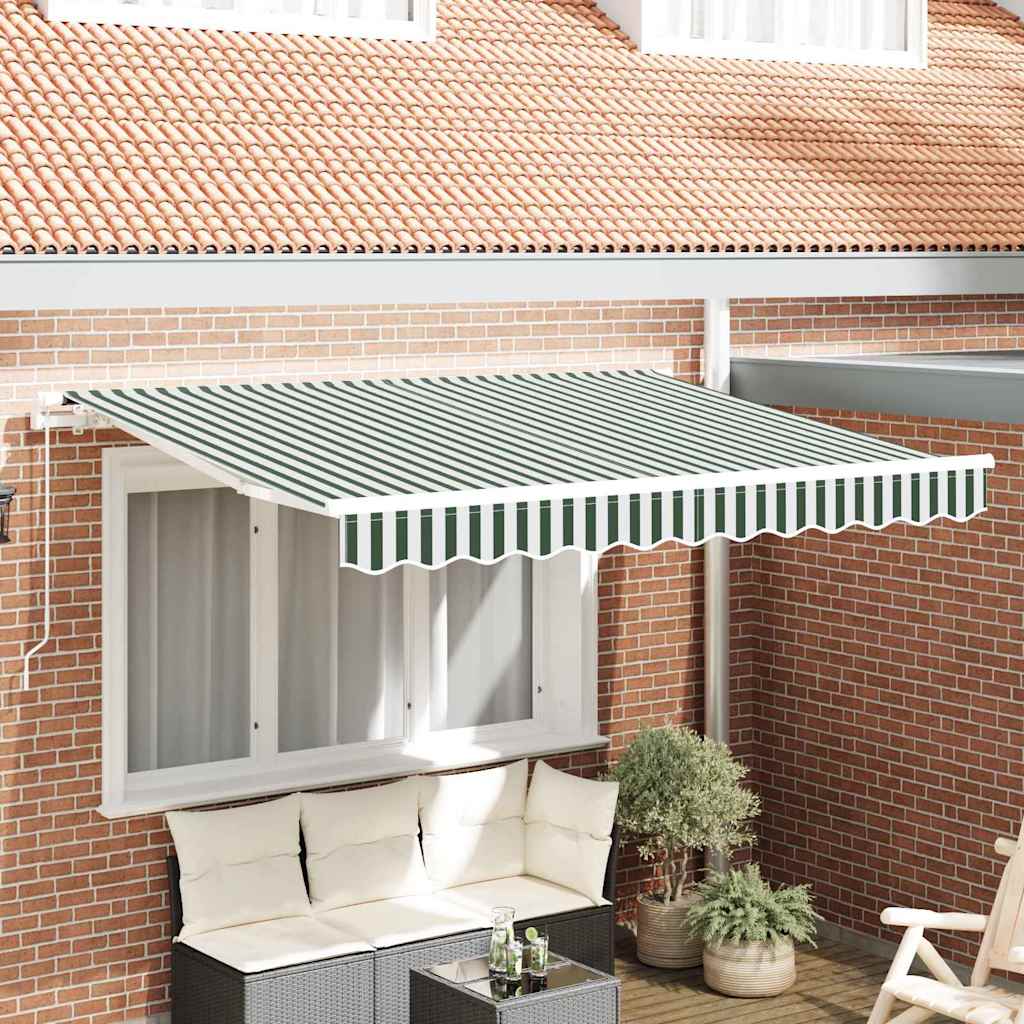 Markisenersatzstoff Grün und Weiß 280 x 245 cm Polyester