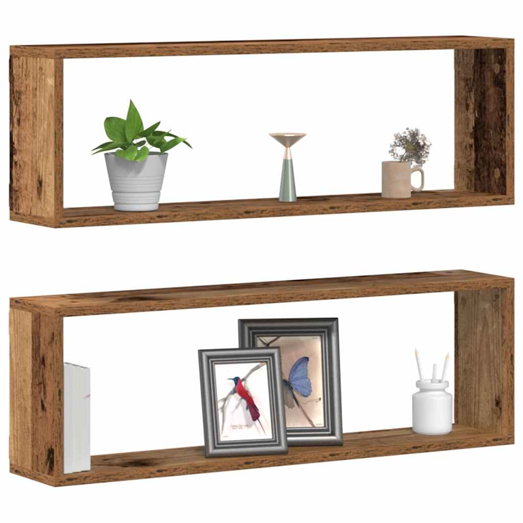 Wandregale Wandhalterung 2 Stk. Altholz 80 x 15 x 26 cm – Bild 3