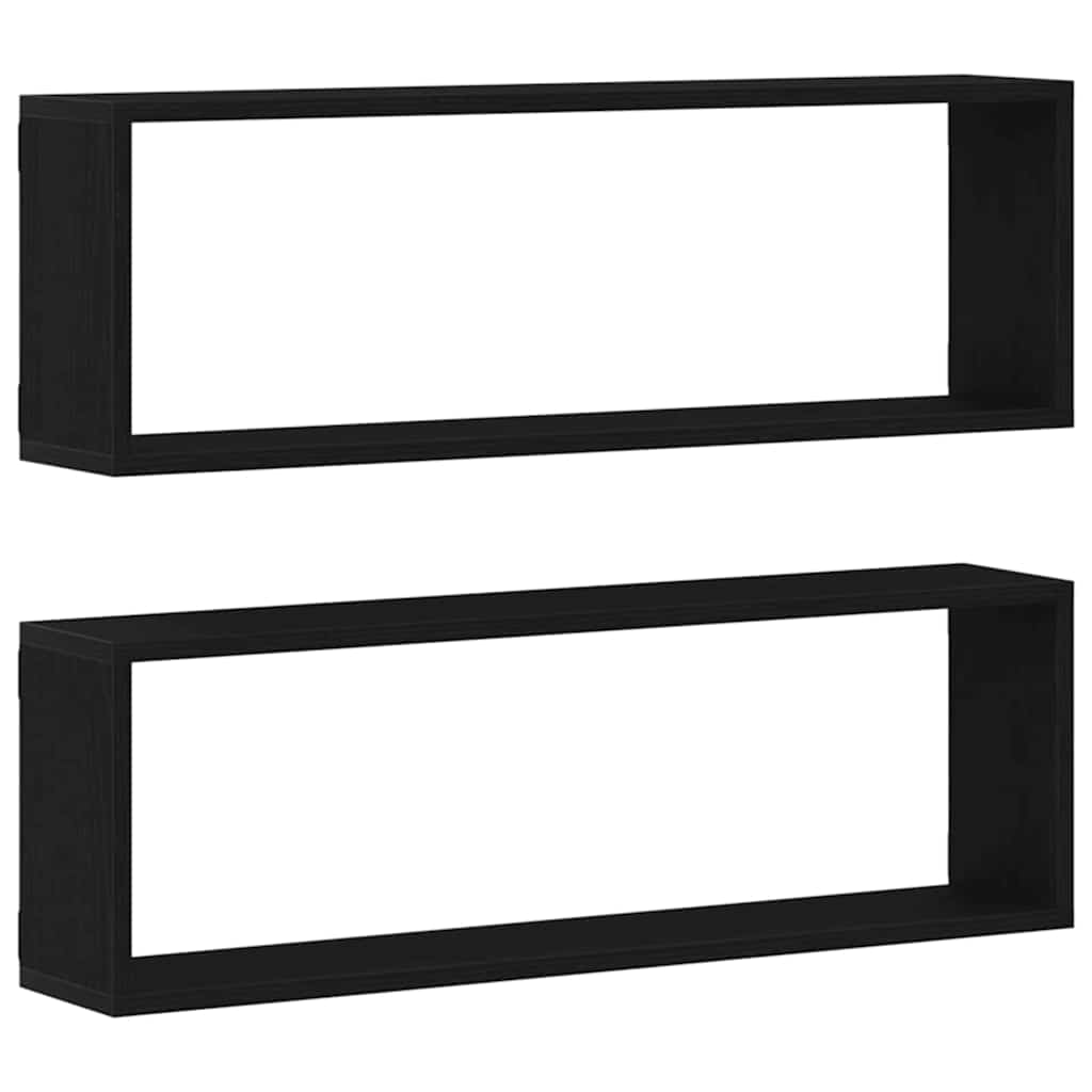 Wandregale Wandhalterung 2 Stk. Schwarz Eichen-Optik – Bild 2