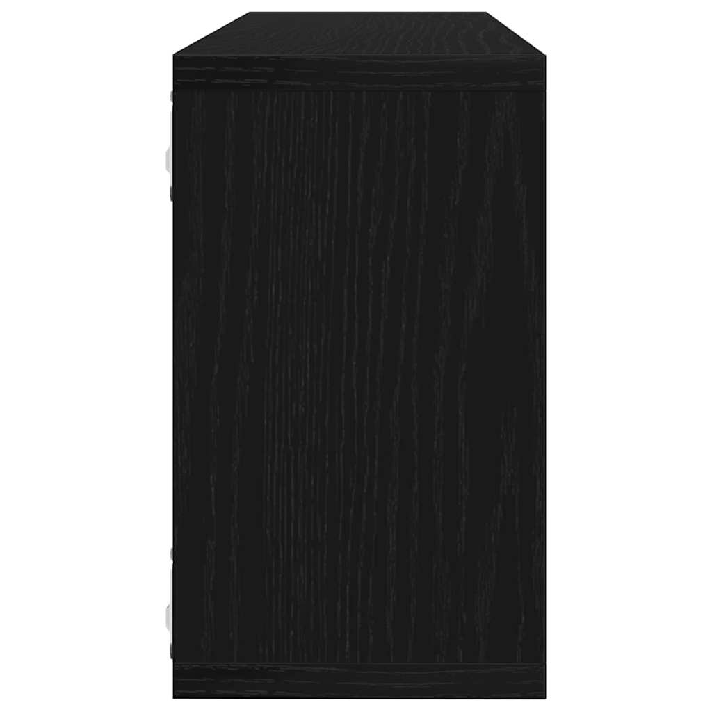 Wandregale Wandhalterung 2 Stk. Schwarz Eichen-Optik – Bild 8