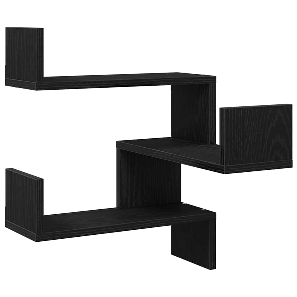 Wandregal Wandhalterung 2 Stk. Schwarz Eichen-Optik – Bild 2